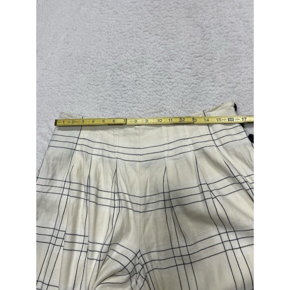 Anthropologie Maeve Pleated Culottes Women Ivory Preppy Vacay Retro Size 14P New - Picture 9 of 16